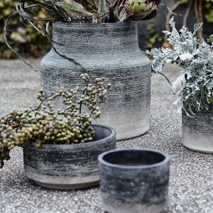 Cement gray black Kanji jar - Muubs - available at Woodely