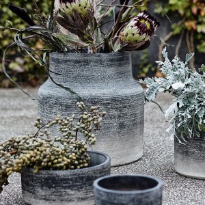 Pot Kanji 22 noir gris ciment - Muubs