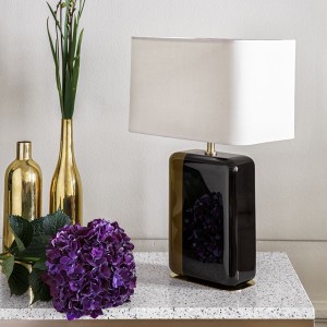Bourbon Table lamp - / H 49 cm - Lacquered wood & fabric from the RED Edition collection