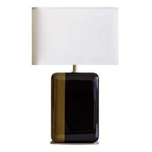 Lampe de table Bourbon / H 49 cm - Bois laqué & tissu - RED Edition