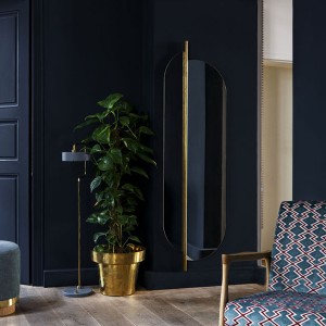 Totem wall mirror metal gold / Pivoting & two-tone - H 170 cm by RED Edition