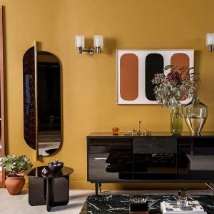 Miroir mural Totem laiton / écaille - H 170 cm - RED Edition