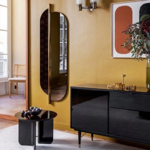 Miroir mural Totem laiton / écaille - H 170 cm - RED Edition