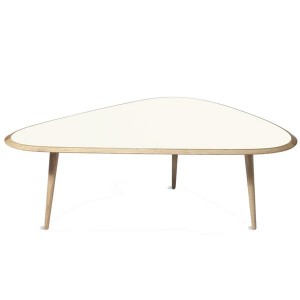 Large 50's Table Basse Ivoire - Red Edition