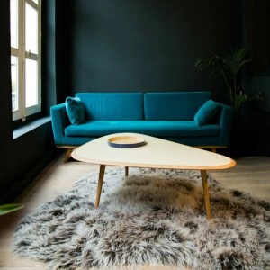 Large 50's Table Basse Ivoire - Red Edition