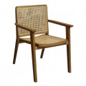 Chaise Freya bois et cuir marron X2 - Raw Materials