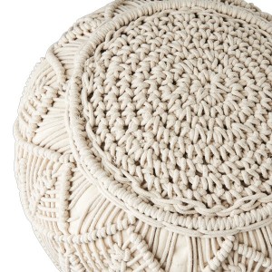 Juni ivory cotton pouf - Affari of Sweden