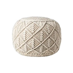 Juni ivory cotton pouf - Affari of Sweden