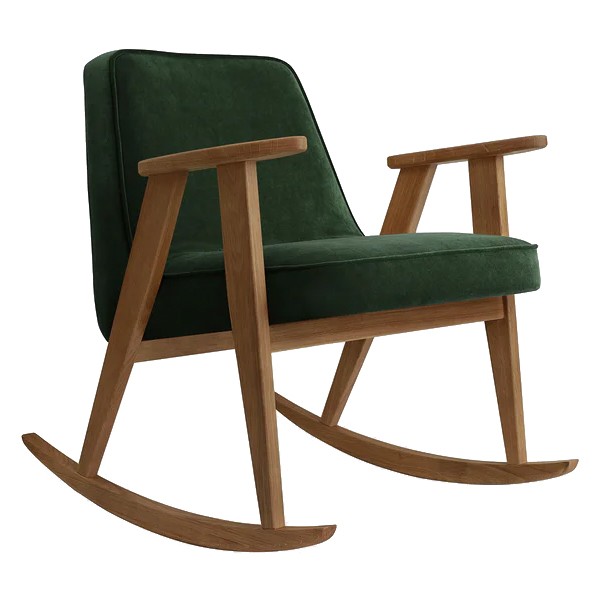 366 Velvet rocking chair bottle green - 366 Concept
