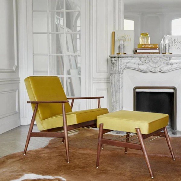 Fox Shine Velvet Mustard armchair - 366 Concept