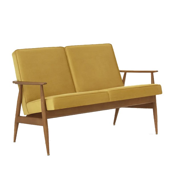 Fox Shine Velvet Mustard Sofa - 366 Concept