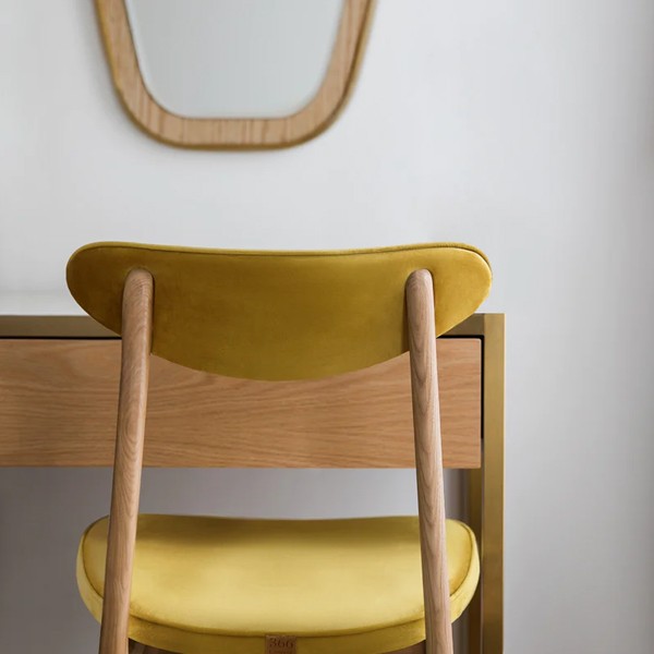 Chaise 200-190 Frêne Velvet Mustard X2 - 366 Concept