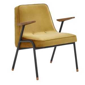 Fauteuil 366 métal Shine Velvet Moutarde - 366 Concept