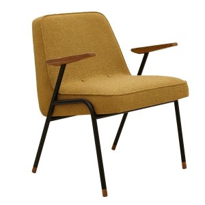 Fauteuil 366 métal bouclette Moutarde - 366 Concept
