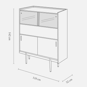 Enfilade haute 1050 chêne - 366 Concept