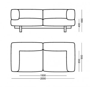 Alchemist Sofa 2 places gris - EMKO