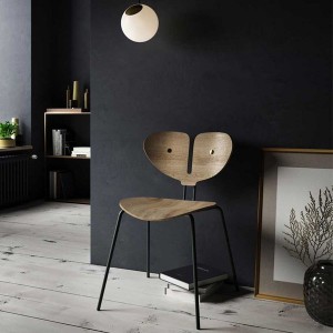 Chaise en bois de chêne smoked et acier - Nordic Tales