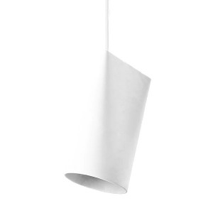 White Ceramic Narrow Pendant Lamp - Moebe