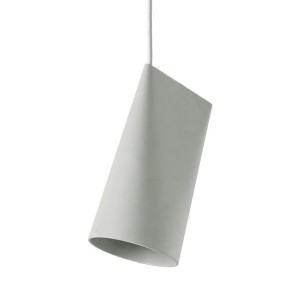 Ceramic Narrow gray pendant light - Moebe