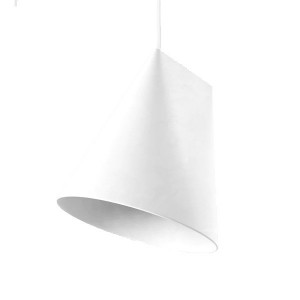 White Ceramic Wide Pendant Lamp - Moebe