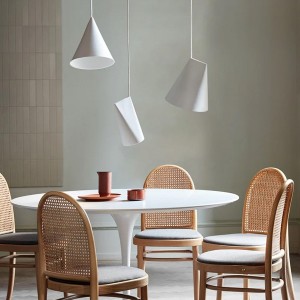 Ceramic Wide gray pendant light - Moebe