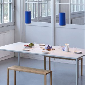 Brushed Aluminum Pendant Light Blue L - MOEBE