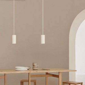 Suspension Aluminium brossé beige S - MOEBE