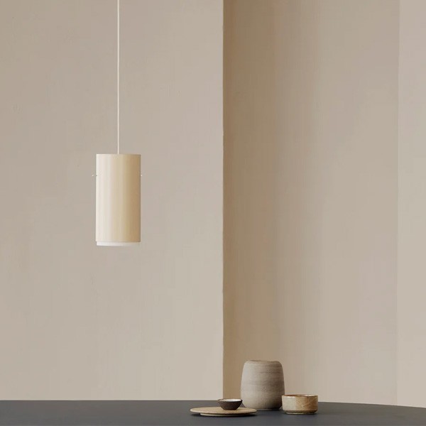 Brushed aluminum beige L suspension - MOEBE