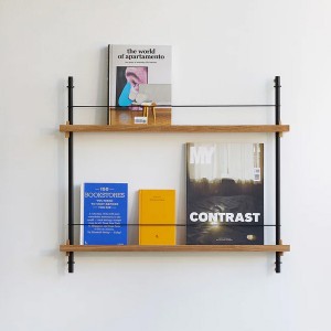 Magazine Shelf Oak and Powder Coated Steel – MS.65.1 - MOEBE