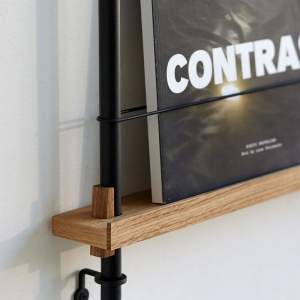 Magazine Shelf Oak and Powder Coated Steel – MS.115.1 - MOEBE