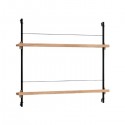 Nevada steel and mango wood shelf Black - Muubs