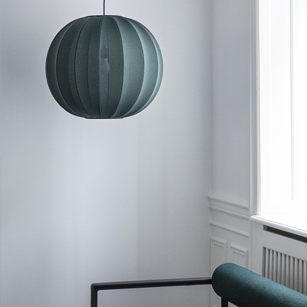 Knit-Wit 45 Oval Pendant light tweed green - Made By Hand