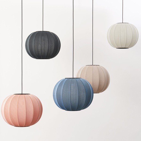 Knit-Wit 45 Oval Pendant Lamp Blue Stone - Made By Hand