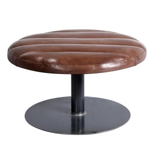 Tabouret métal et cuir marron - Trademark Living