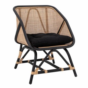 Fauteuil Loue Rotin nature et noir - Bloomingville