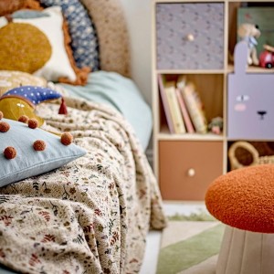 Pouf Bertil Rouge Polyester - Bloomingville Mini