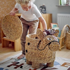 Bobbi Basket with Lid Nature Water Hyacinth - Bloomingville Mini