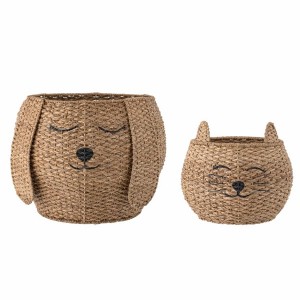 Set of 2 Milus Grass Brown Baskets from Bankuan - Bloomingville Mini