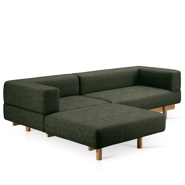Alchemist Sofa with Left Chaise Longue Green - EMKO