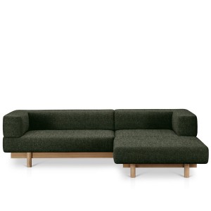 Alchemist Sofa with Right Green Chaise Longue - EMKO