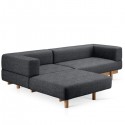Alchemist sofa with chaise longue Right dark grey - EMKO