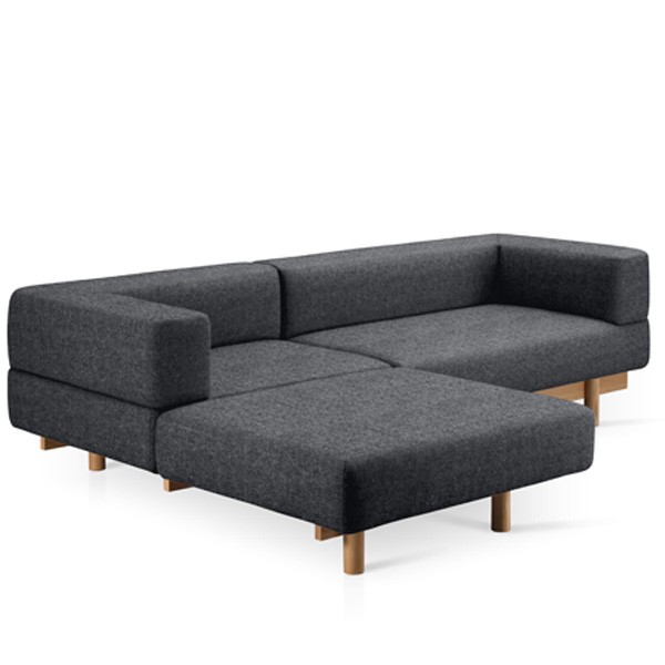 Alchemist sofa with left chaise longue dark grey - EMKO