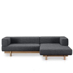 Alchemist sofa with chaise longue Right dark grey - EMKO