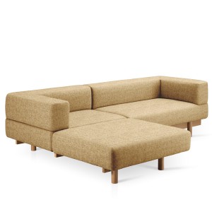 Alchemist Sofa with Left Chaise Longue Sand - EMKO