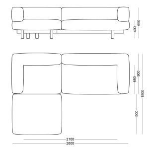 Alchemist sofa with chaise longue Left beige - EMKO