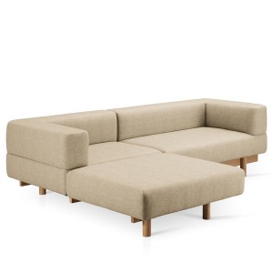 Alchemist sofa with chaise longue Left beige - EMKO