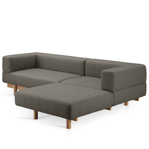 Alchemist Sofa with Right Grey Chaise Longue - EMKO