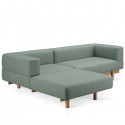 Alchemist Sofa with Right Chaise Longue Blue Light - EMKO