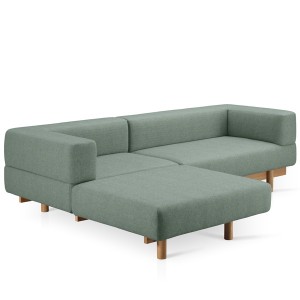 Alchemist Sofa with Left Chaise Longue Blue Light - EMKO