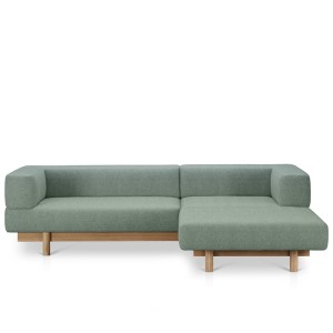 Alchemist Sofa with Right Chaise Longue Blue Light - EMKO